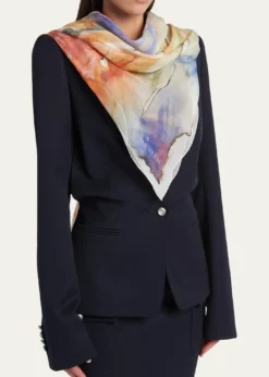 McQueenPainted Flora Silk Scarf