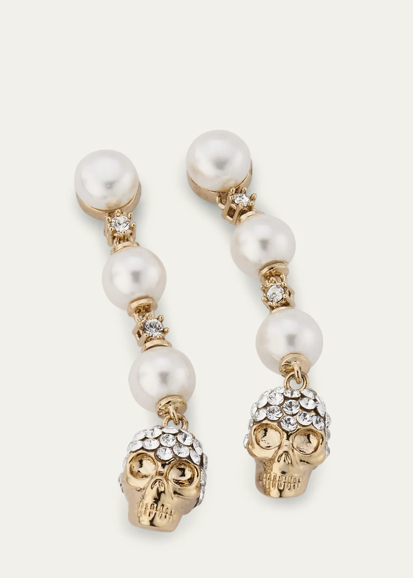 McQueenPearly Skull Drop Earrings