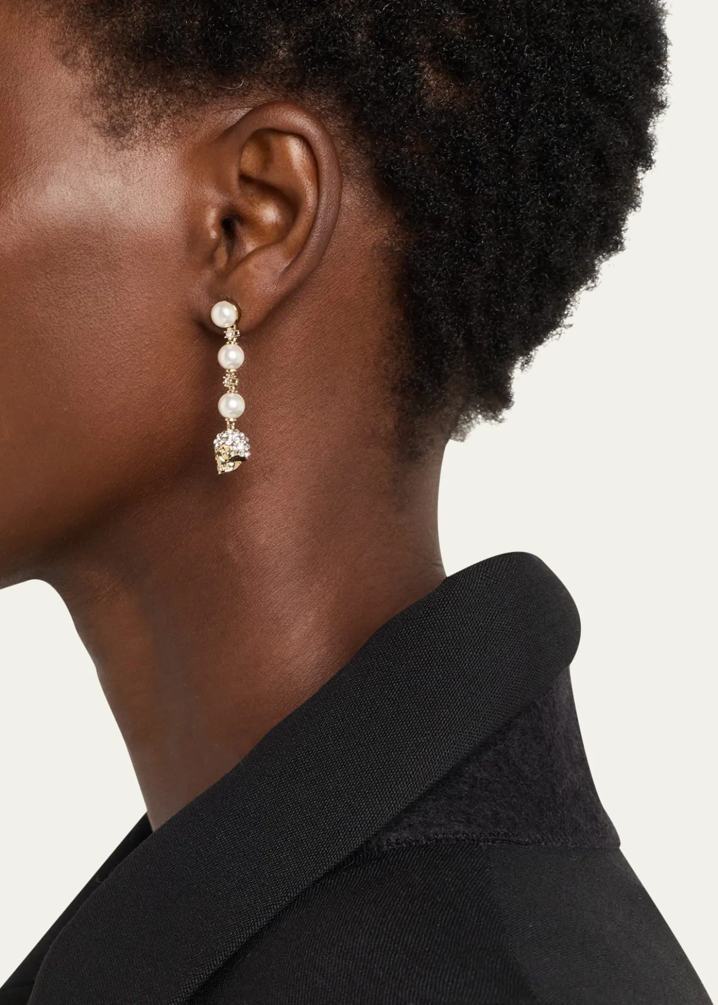 McQueenPearly Skull Drop Earrings