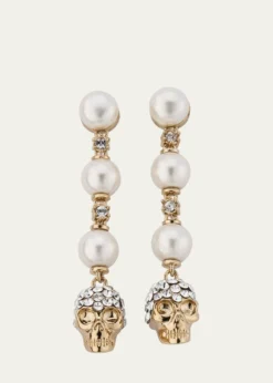 McQueenPearly Skull Drop Earrings