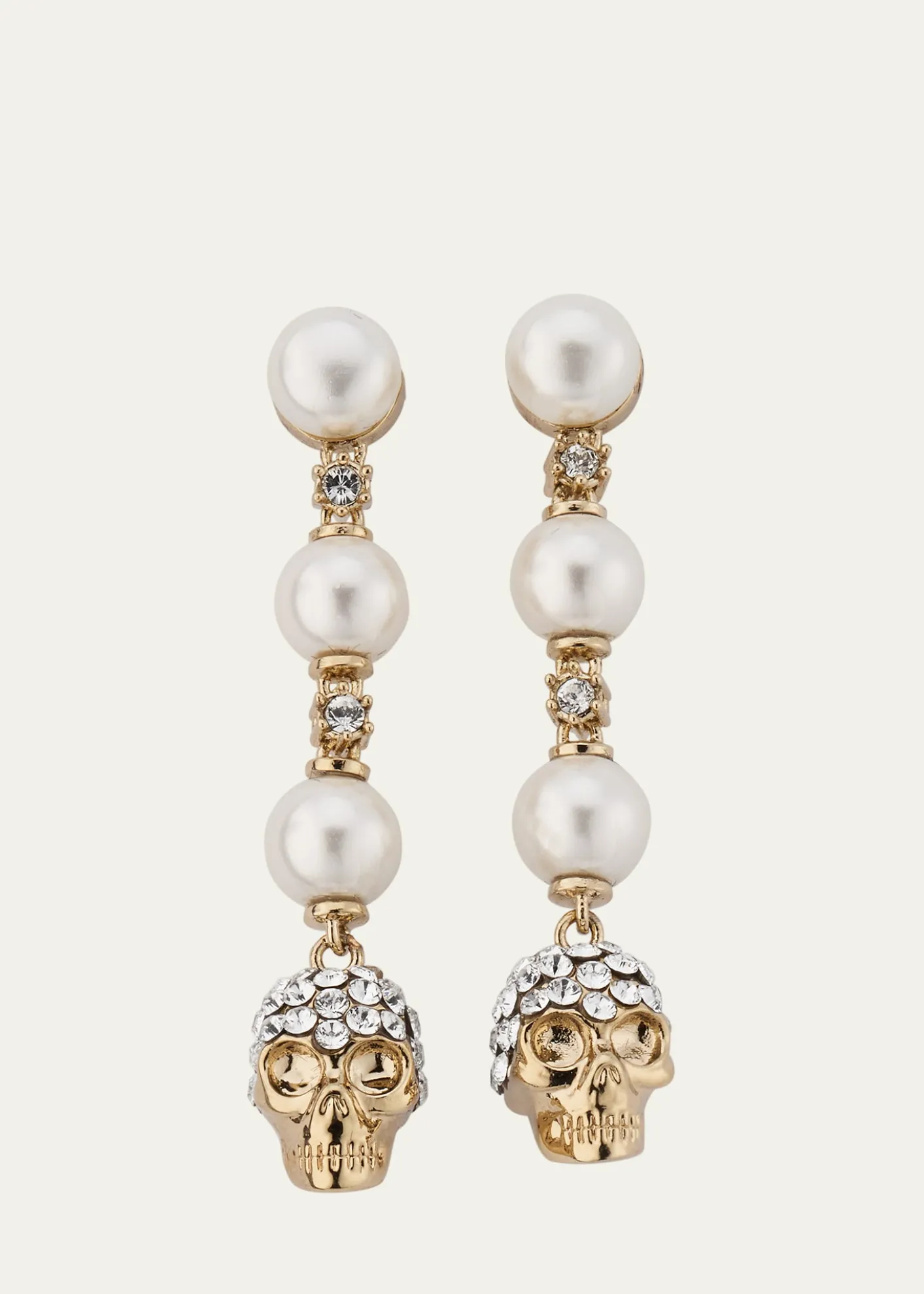 McQueenPearly Skull Drop Earrings
