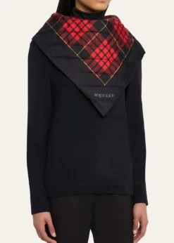 McQueenQuilted Tartan Triangular Scarf