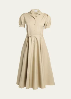 McQueenResponsible Cotton Puff-Sleeve Midi Shirtdress