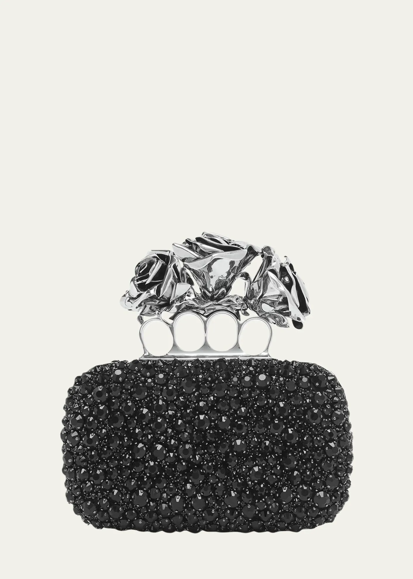 McQueenRose Sculptural Crystal-Encrusted Clutch Bag