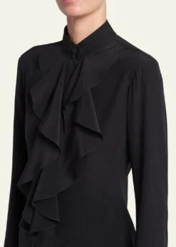 McQueenRuffle Crepe De Chine Shirt