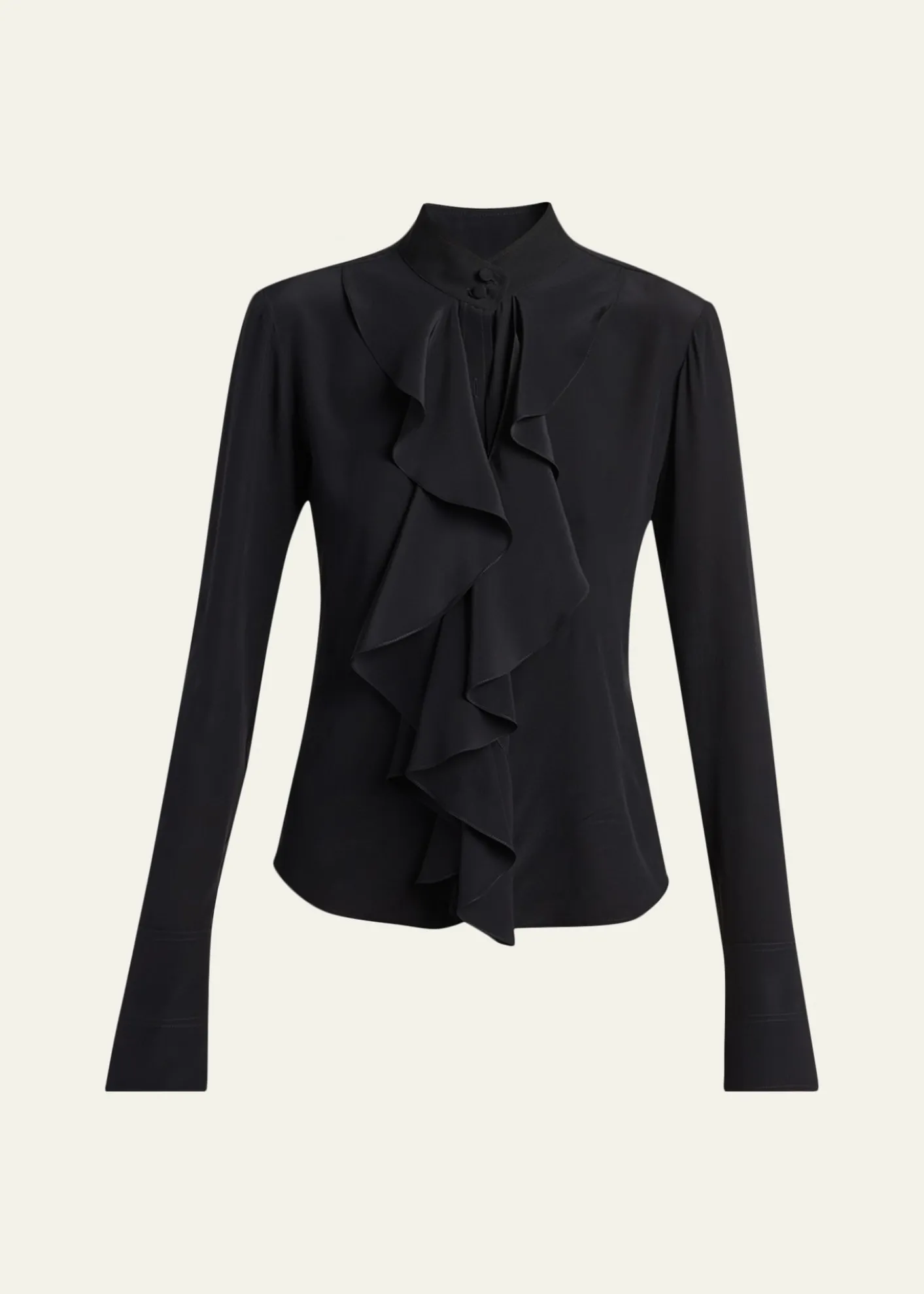 McQueenRuffle Crepe De Chine Shirt