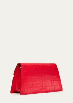 McQueenSkull Mini Croc-Embossed Leather Top-Handle Bag