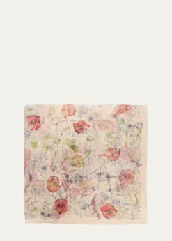 McQueenSkull & Spider Floral Scarf