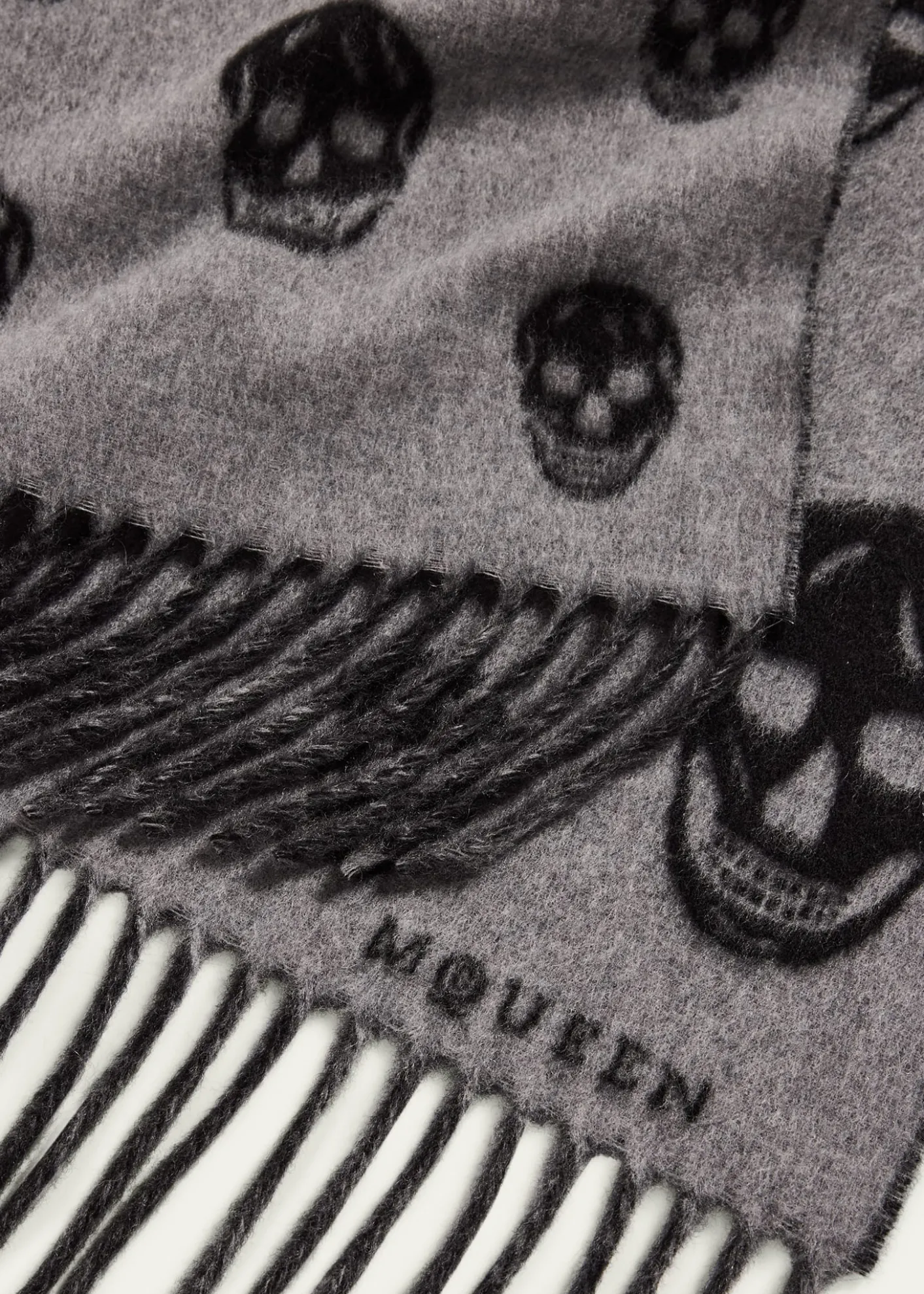 McQueenSkull Wool Cashmere Hooded Scarf