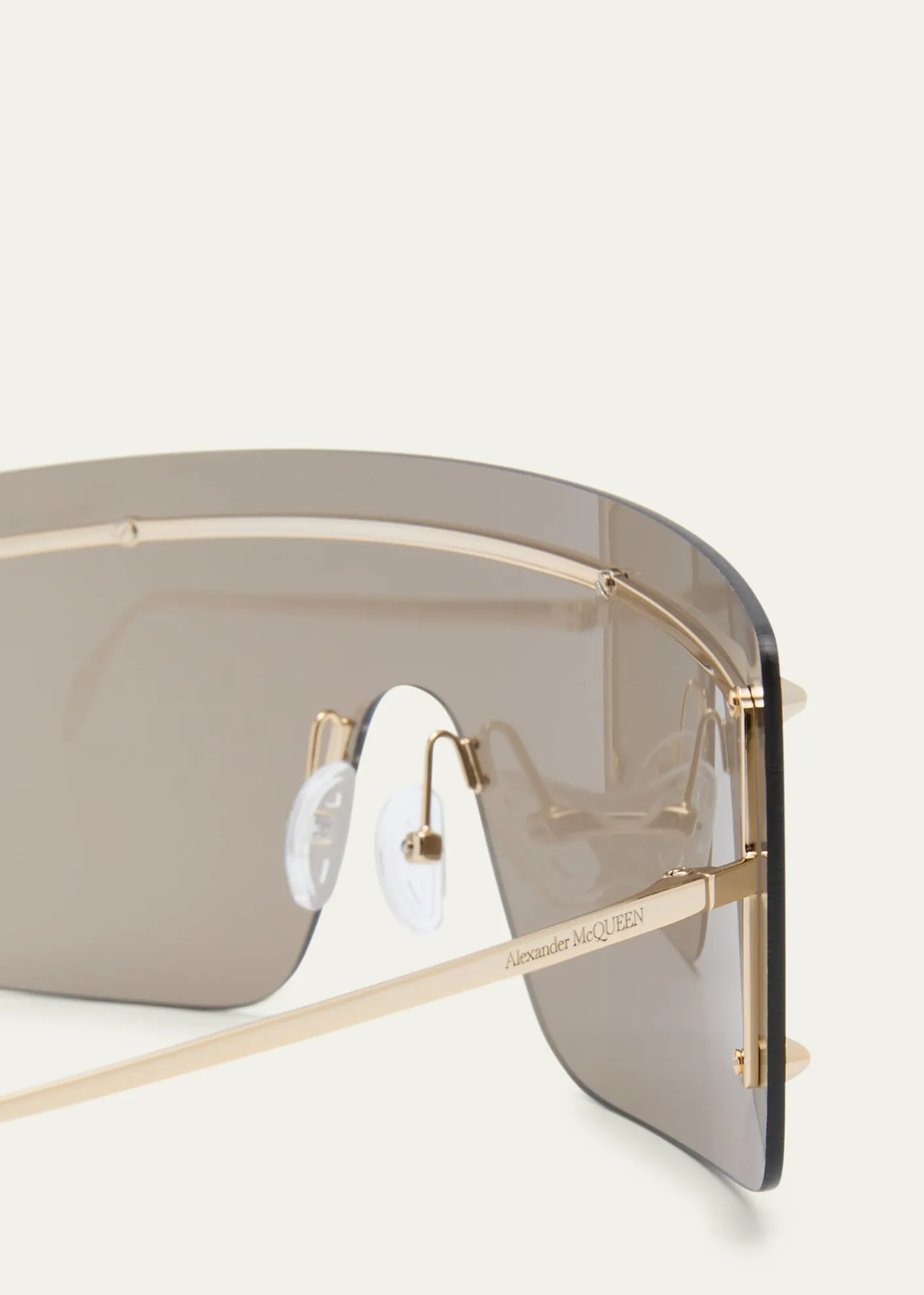 McQueenStudded Zinc Alloy Shield Sunglasses