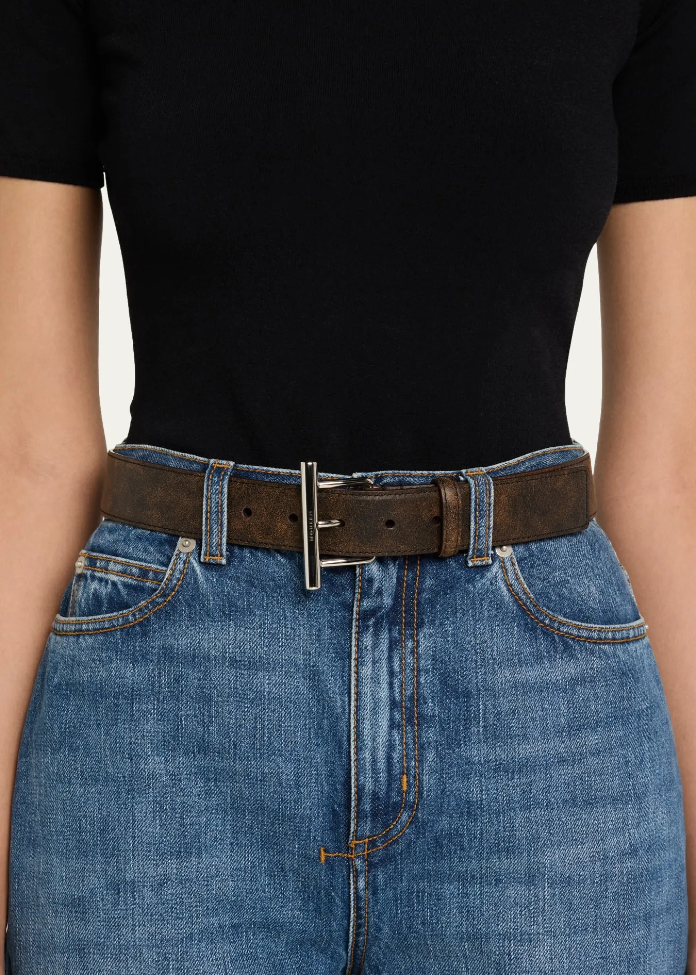 McQueenT-Bar Skinny Leather Belt