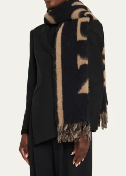 McQueenWool-Blend Logo Jacquard Scarf
