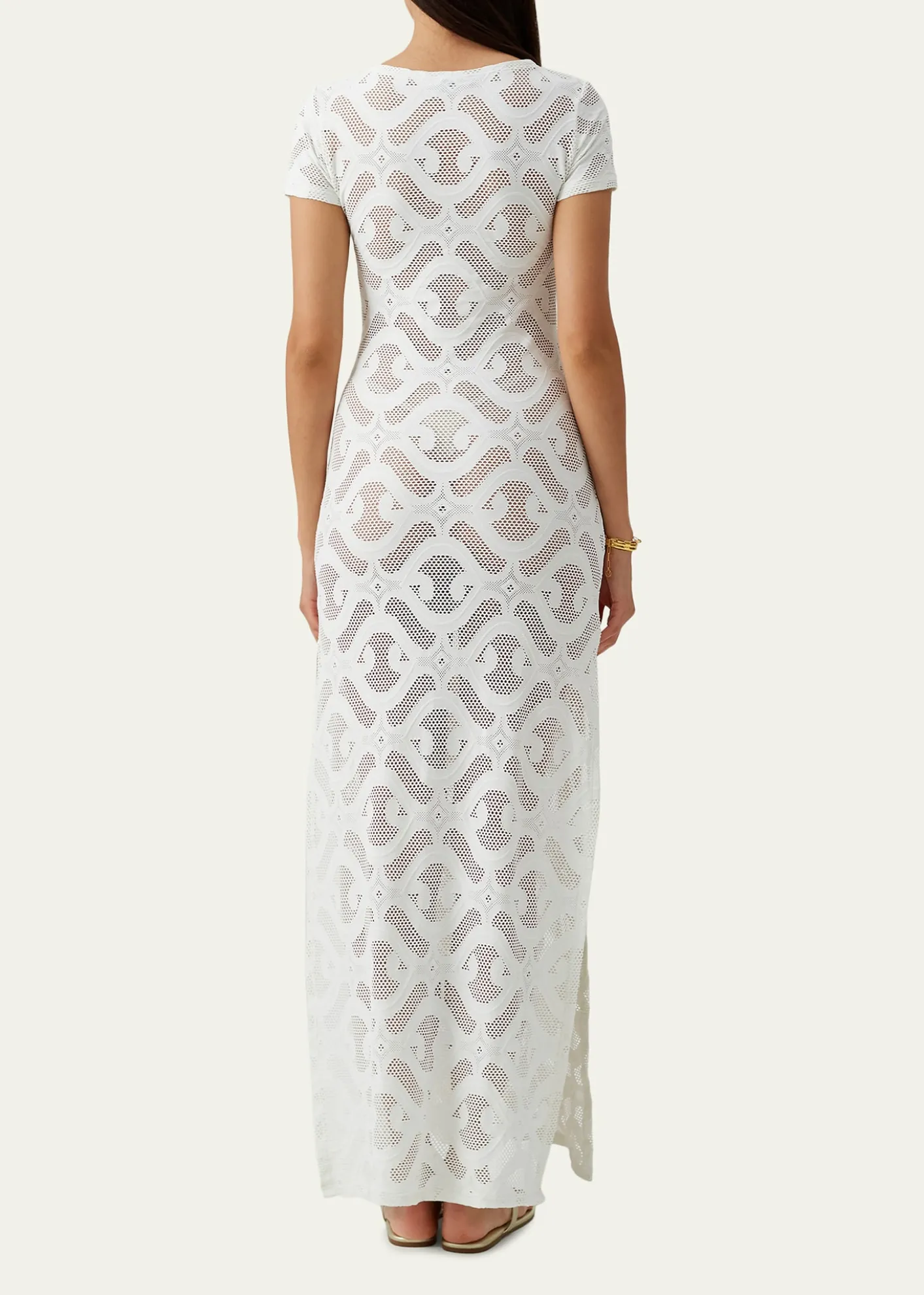 Melissa OdabashBriony Laser-Cut Maxi Dress