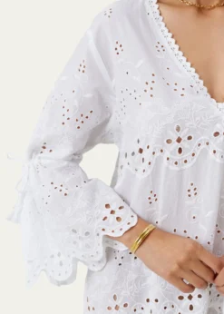 Melissa OdabashMay Eyelet Embroidered Kaftan Coverup