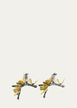 Michael AramButterfly Ginkgo Candleholders Low S/2