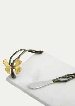 Michael AramButterfly Ginkgo Small Cheese Board with Knife