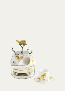 Michael AramButterfly Ginkgo Demitasse Set with Stand