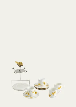 Michael AramButterfly Ginkgo Demitasse Set with Stand