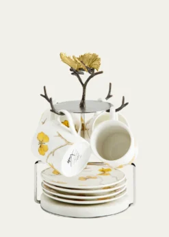 Michael AramButterfly Ginkgo Demitasse Set with Stand