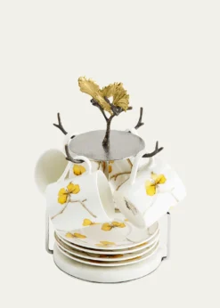 Michael AramButterfly Ginkgo Demitasse Set with Stand