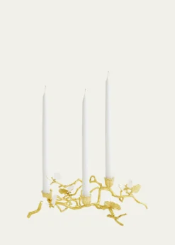 Michael AramButterfly Ginkgo White & Gold Low Candleholders
