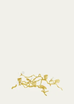 Michael AramButterfly Ginkgo White & Gold Low Candleholders