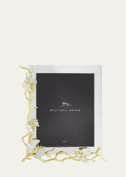 Michael AramButterfly Ginkgo White and Gold Frame, 8" x 10"