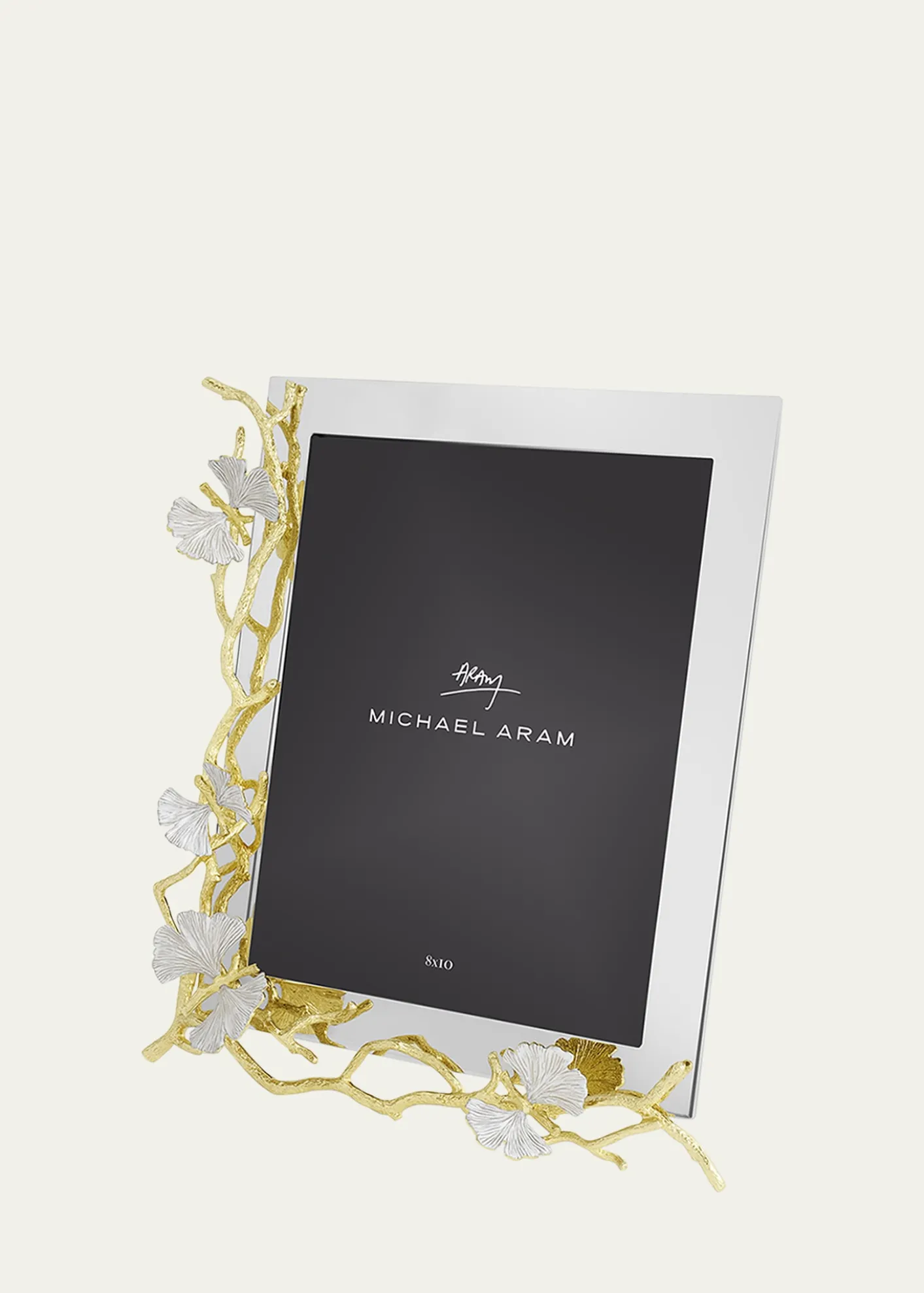 Michael AramButterfly Ginkgo White and Gold Frame, 8" x 10"