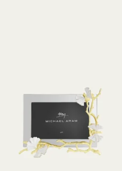 Michael AramButterfly Ginkgo White and Gold Frame, 4" x 6"