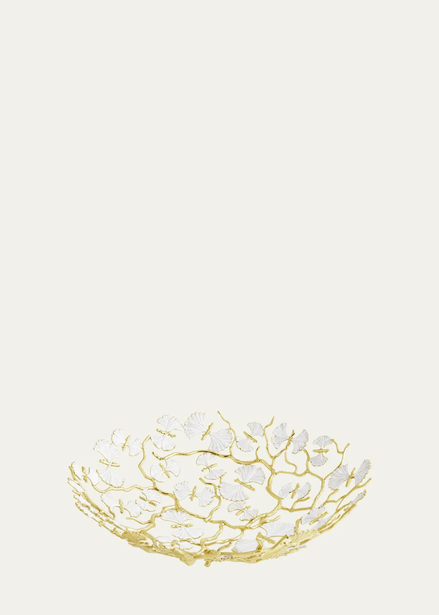 Michael AramButterfly Ginkgo White & Gold Centerpiece Bowl