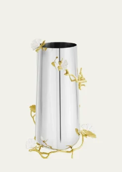 Michael AramButterfly Ginkgo White & Gold Large Vase