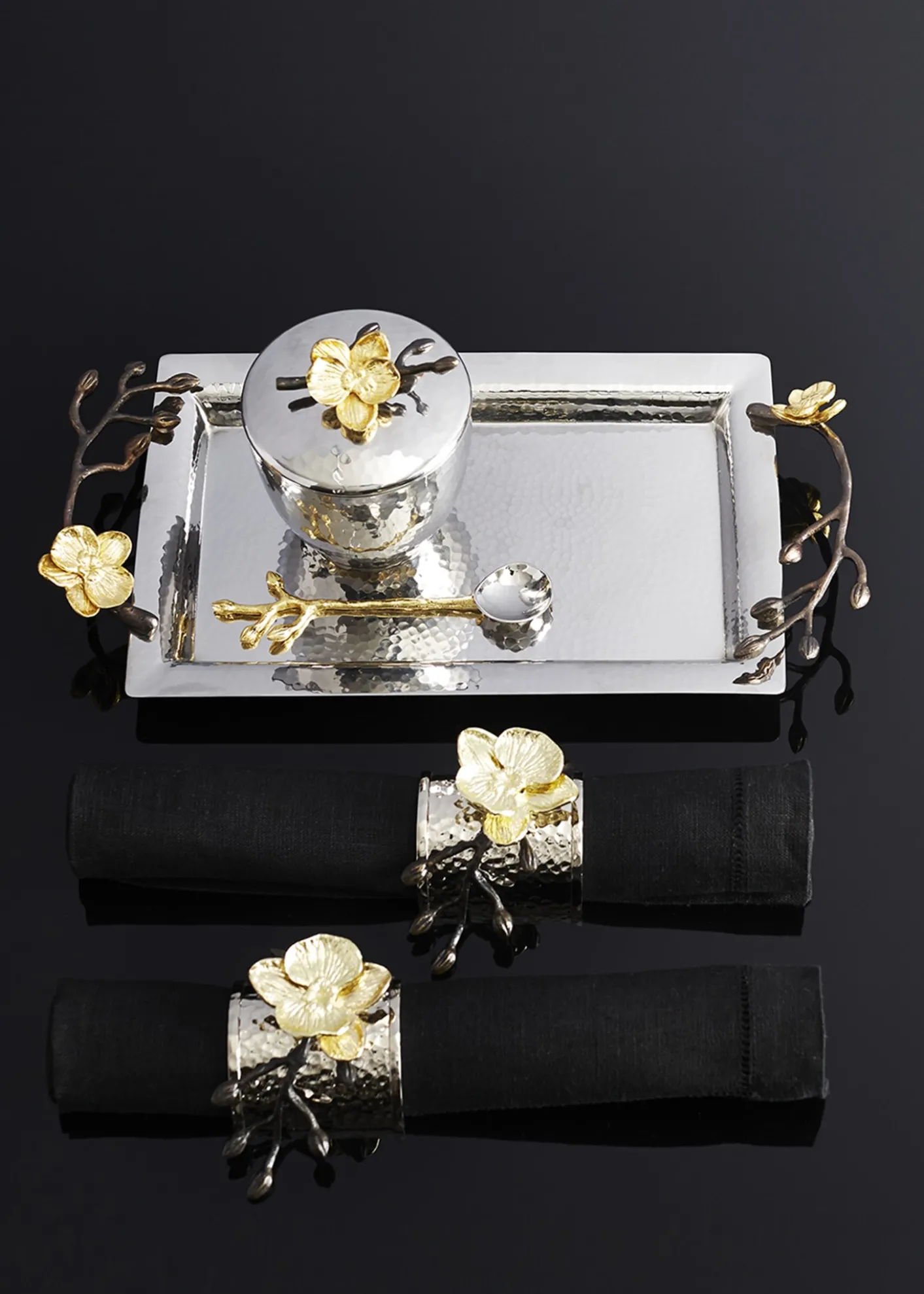 Michael AramFour Gold Orchid Napkin Rings