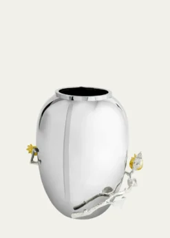 Michael Aram Pomegranate Silver & Gold Medium Vase with 24K Goldplate