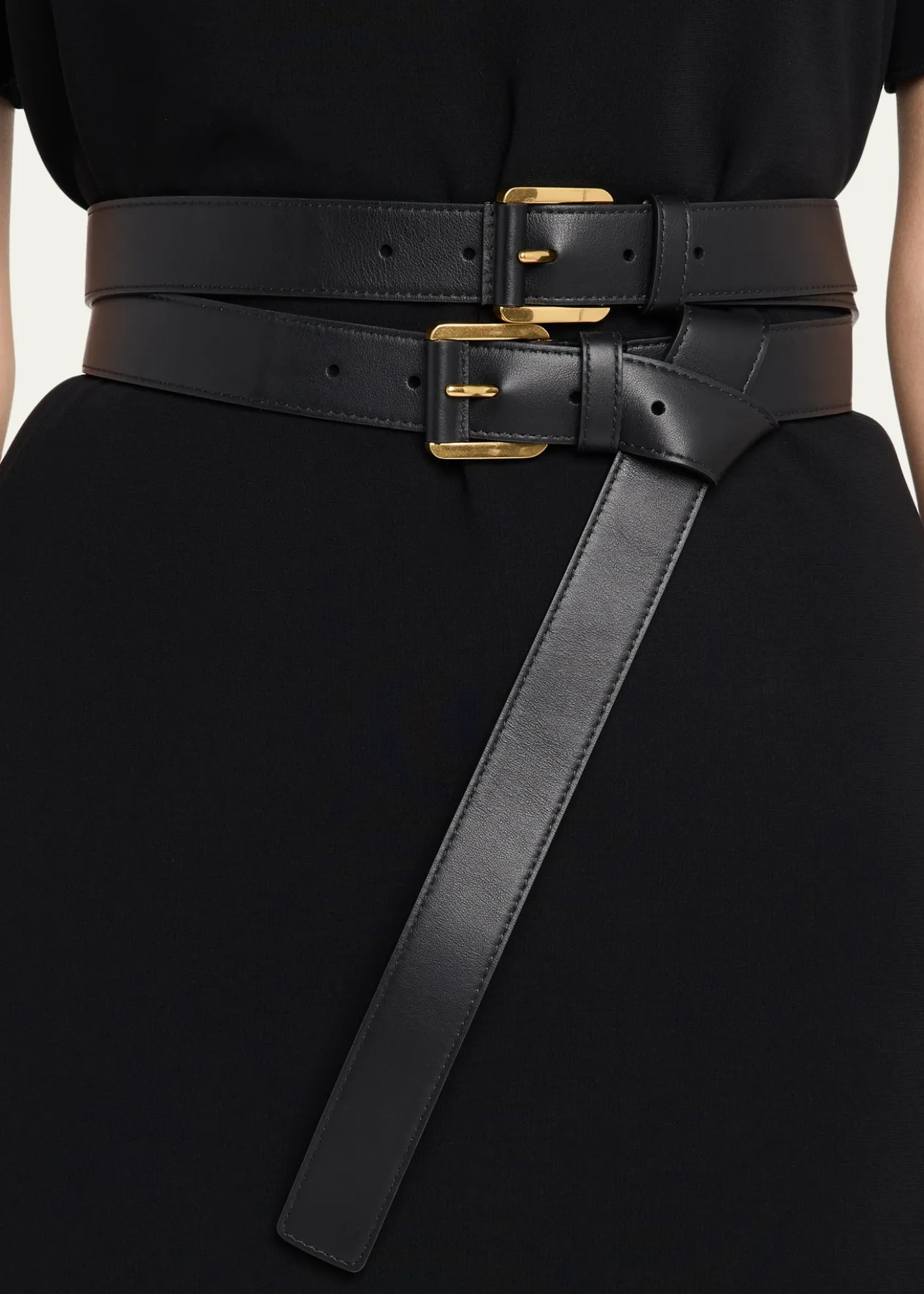 Michael Kors CollectionAllegra Leather Double Waist Belt