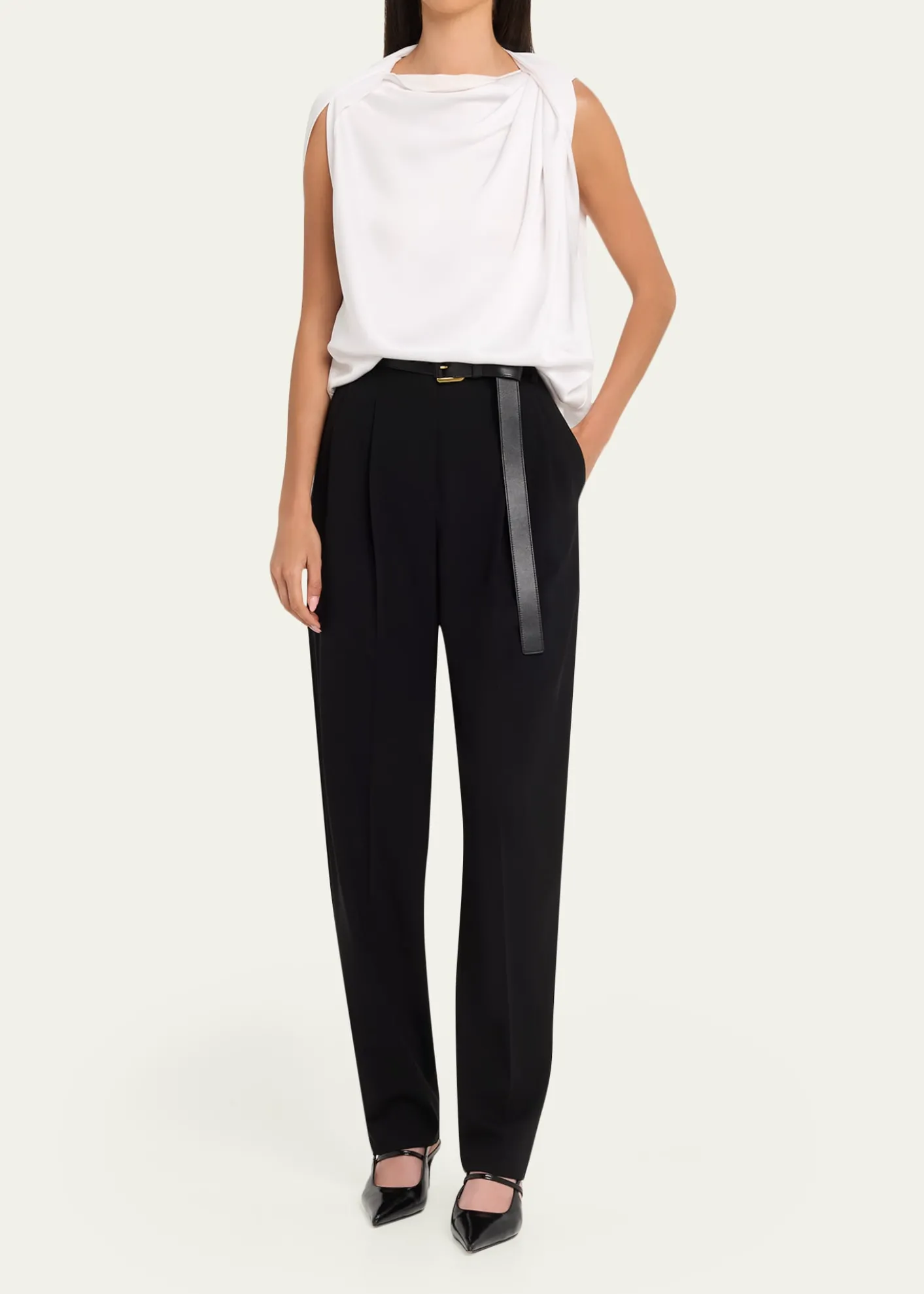 Michael Kors CollectionDru Pleated Tapered Wool Trousers