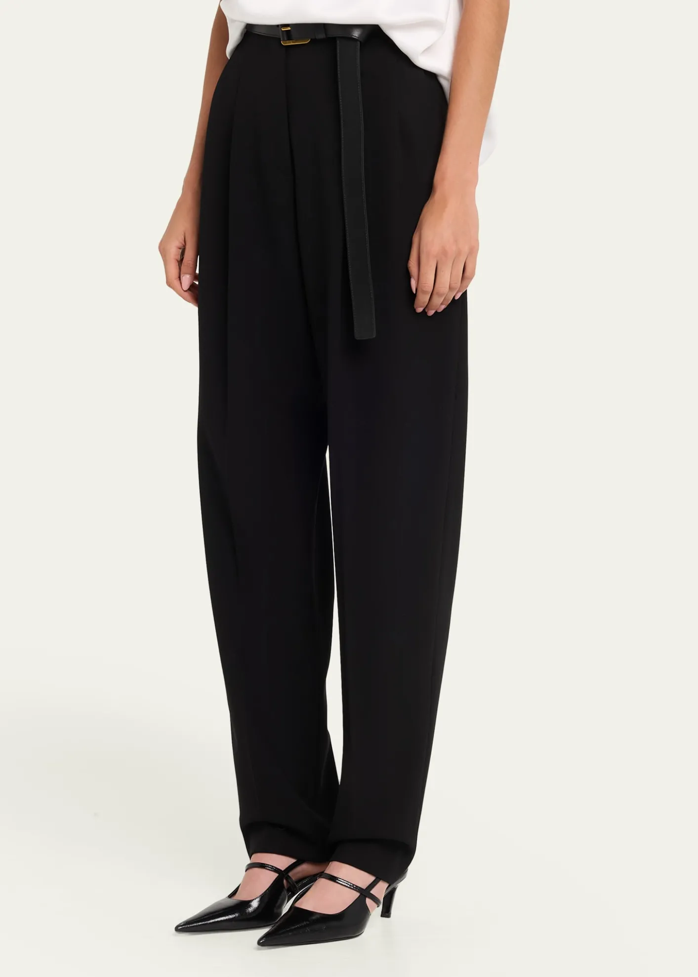 Michael Kors CollectionDru Pleated Tapered Wool Trousers