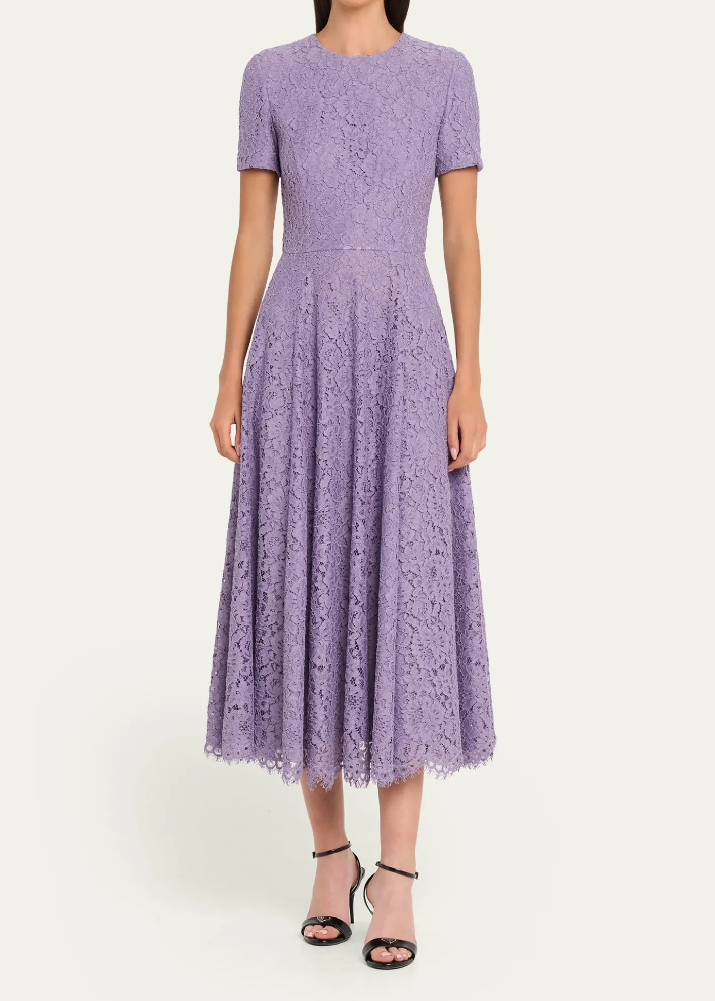Michael Kors CollectionFloral Lace A-Line Midi Dress