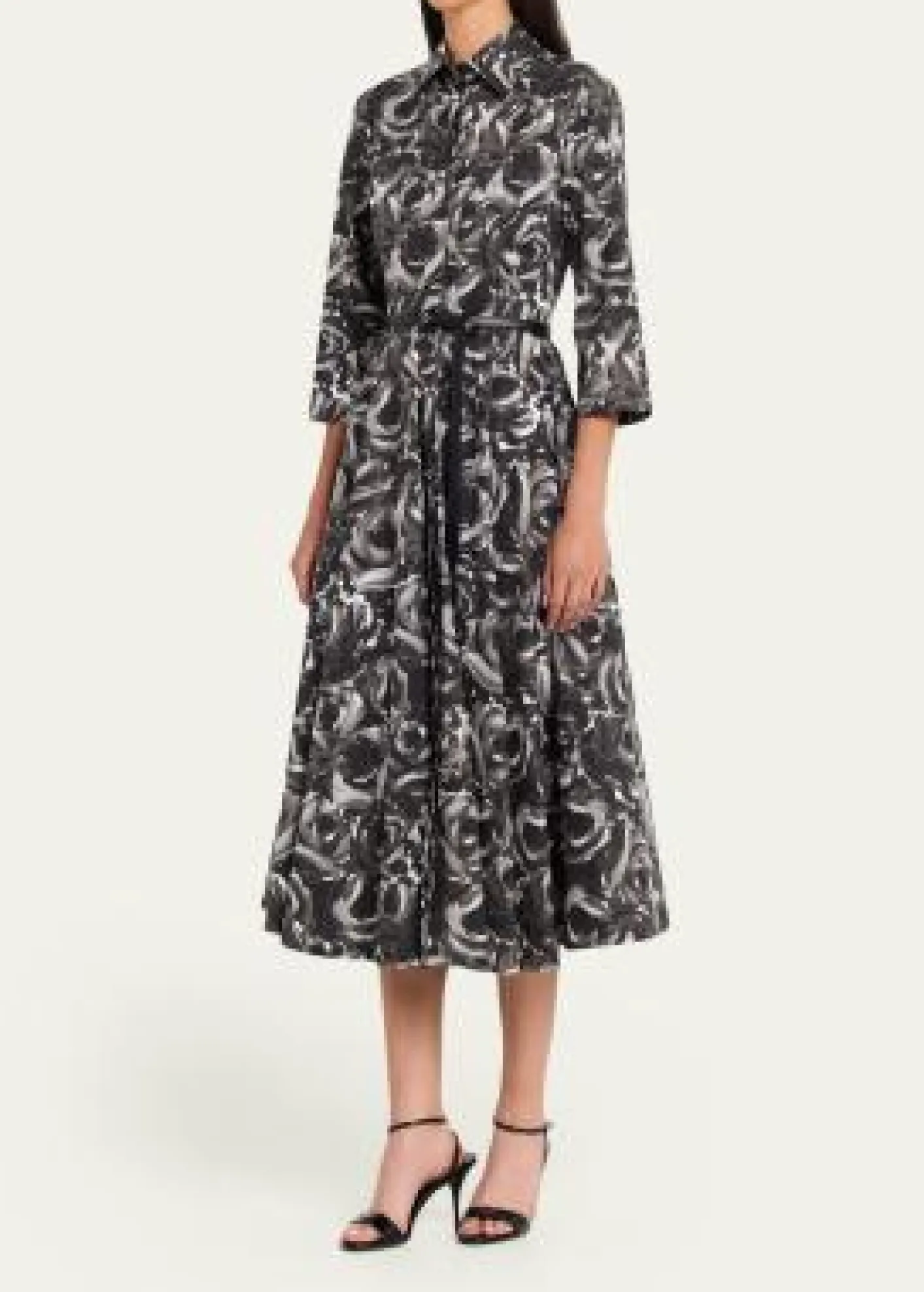 Michael Kors CollectionFloral-Print Cotton Midi Shirtdress