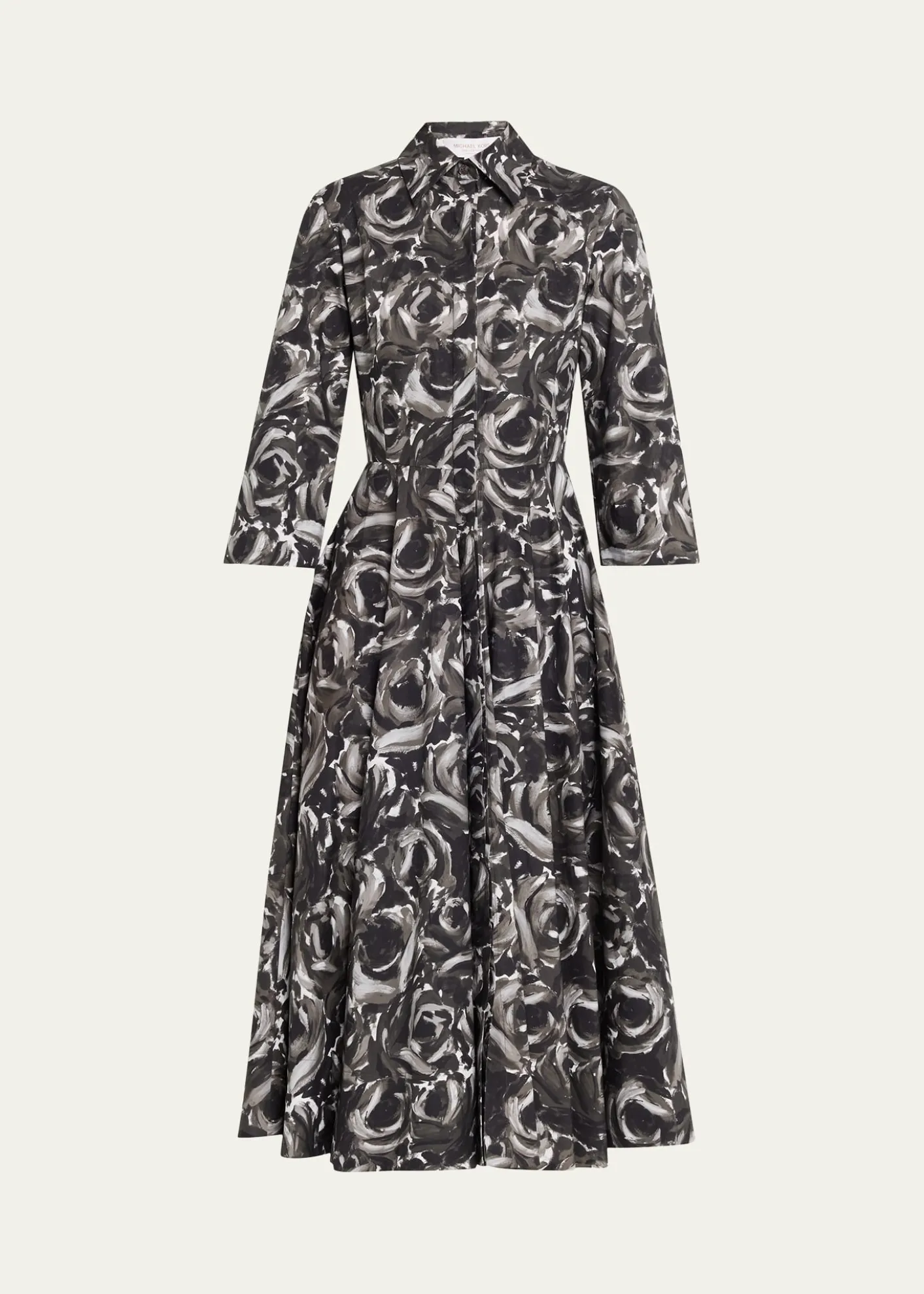 Michael Kors CollectionFloral-Print Cotton Midi Shirtdress