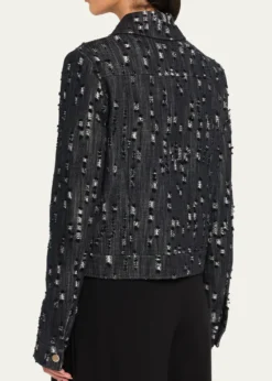 Michael Kors CollectionFrayed Cotton Denim Jean Jacket