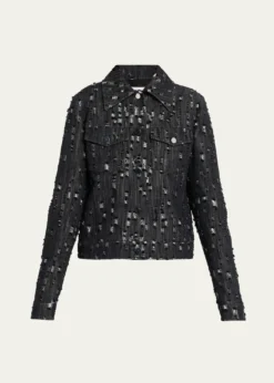 Michael Kors CollectionFrayed Cotton Denim Jean Jacket