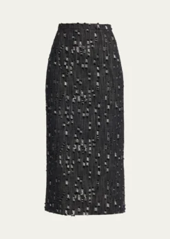 Michael Kors CollectionFrayed Denim Midi Pencil Skirt