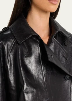 Michael Kors CollectionOversized Cropped Leather Trench Coat