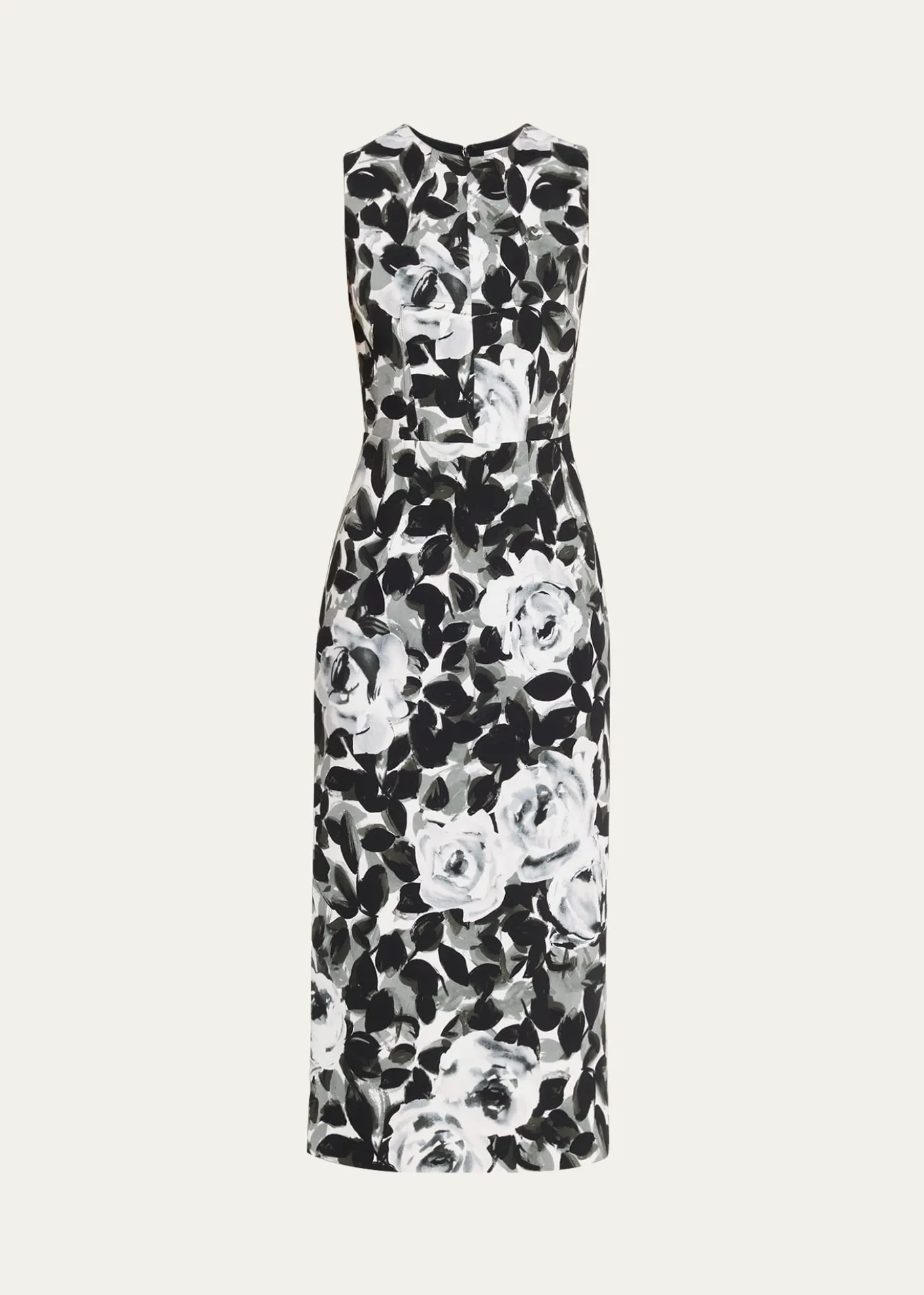 Michael Kors CollectionSleeveless Floral-Print Column Midi Dress