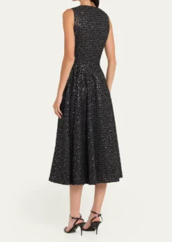Michael Kors CollectionSleeveless Sequin Cotton Midi Dress