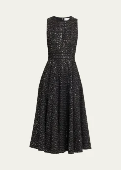Michael Kors CollectionSleeveless Sequin Cotton Midi Dress