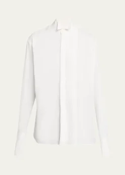 6397Micro-Pleated Long-Sleeve Shirt