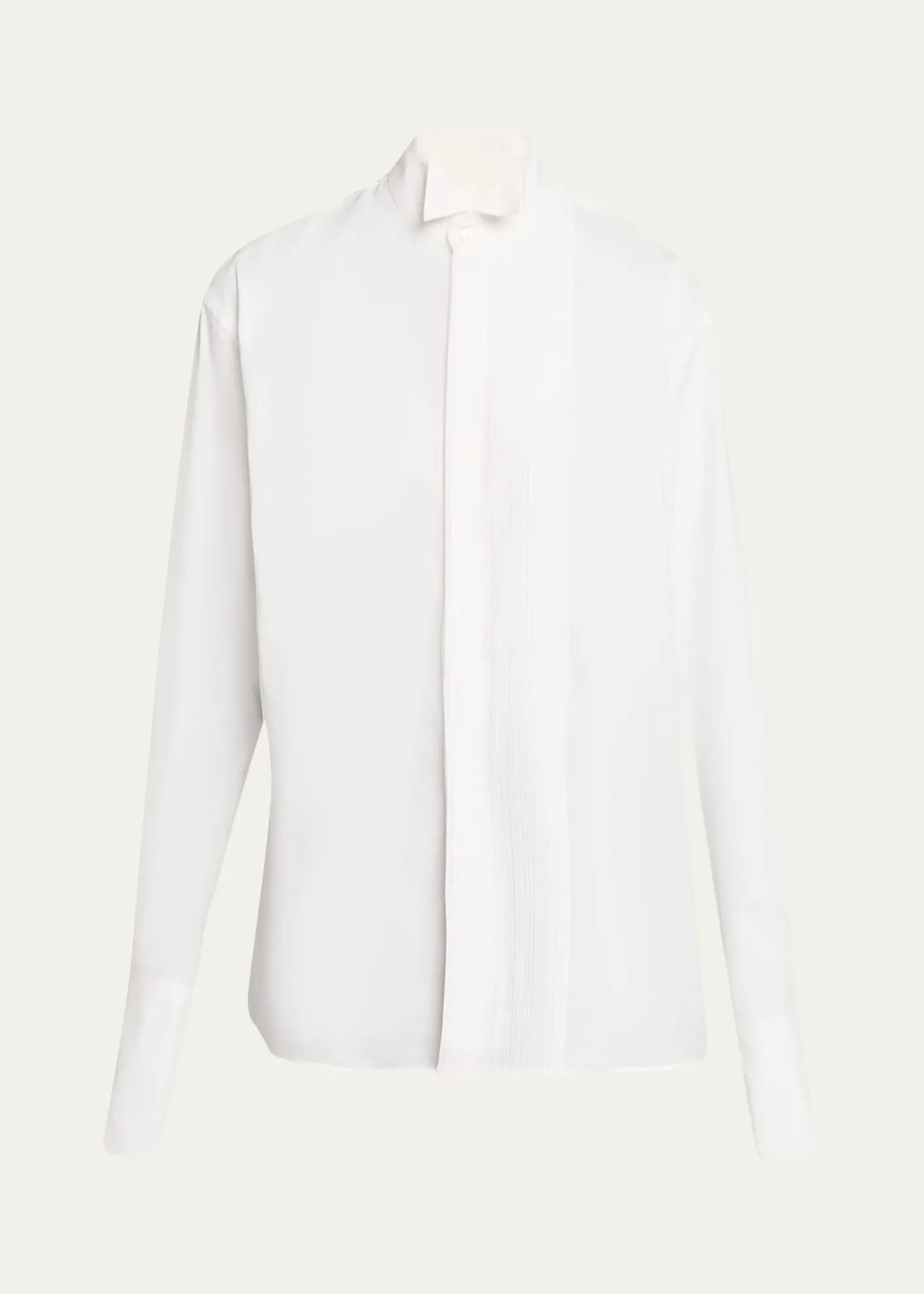 6397Micro-Pleated Long-Sleeve Shirt