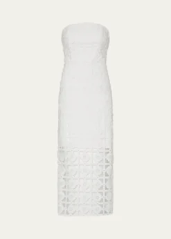 MillyKait Strapless Tile Lace Midi Dress