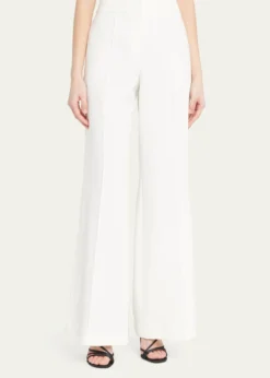 MillyNash High-Rise Wide-Leg Cady Pants